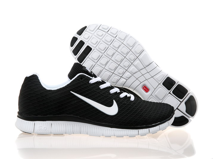 Nike Free 5.0 chaussures de course legeres mens nouveau blanc noir (3)